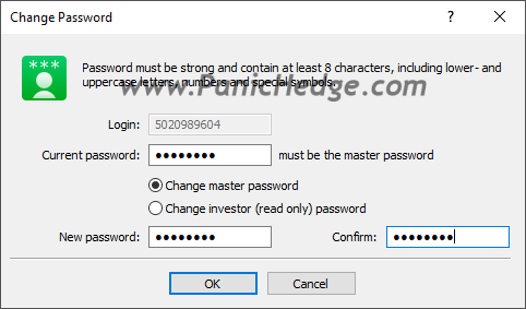 change the password